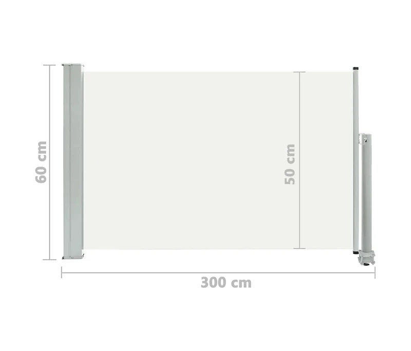 Patio Retractable Side Awning 23.6"x118.1" Cream