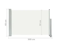 Patio Retractable Side Awning 23.6"x118.1" Cream