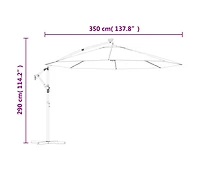 Cantilever Garden Parasol with Led Lights Black 137.8"