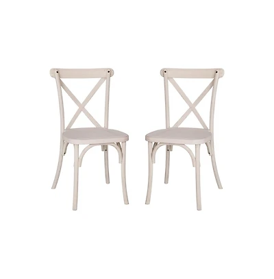 2-Pack Resin X-Back Chair