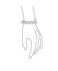 Bling Jewelry Cubic Zirconia 2 Row Marquise Shape Cz 40 Ctw Clear Wide Statement Leaf Tennis Bracelet 7.25 Inch