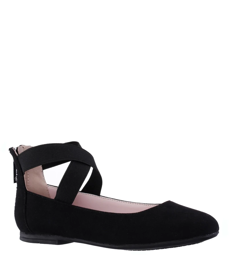 Nina Big Girls Marissa Crisscross Ankle Strap Ballet Flat