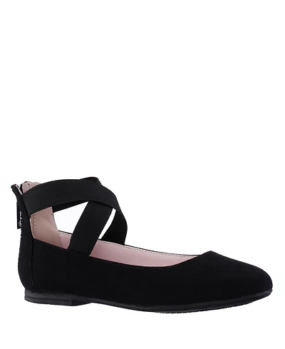 Nina Big Girls Marissa Crisscross Ankle Strap Ballet Flat