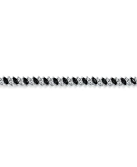 Bling Jewelry Cubic Zirconia Marquise Shape Cz 25 Ctw Alternating Black White Clear Blue Tennis Bracelet 7.5 Inch