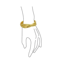 Bling Jewelry Omega Snake Cobra Wide Bangle Twisted Bracelet Bands Set Interlocking Flexible Stretch Bracelets Fits 8 to 8.5 inches Wrist