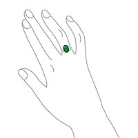 Bling Jewelry Fleur De Lis Pave Accent Cz Estate Large Oval Solitaire 7CT Cubic Zirconia Green Cocktail Statement Ring