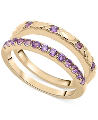 2-Pc. Set Amethyst Stack Rings (1/2 ct. t.w.) in 14k Gold-Plated Sterling Silver