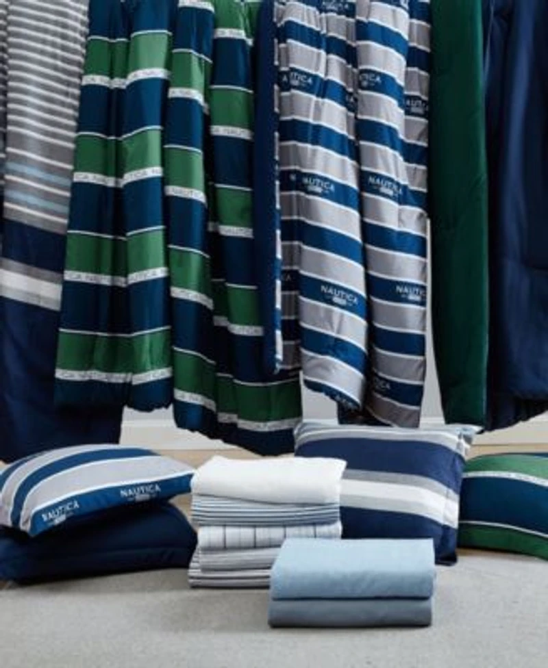 Nautica Heathered Block Reversible Comforter Sets