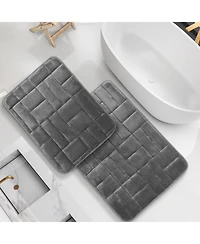 Clara Clark 2 Piece Ultra Soft Non-Slip Plush Memory Foam Bath Rug Set - Small & Large