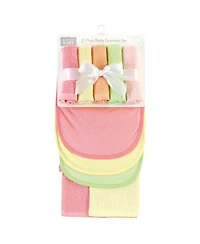 Hudson Baby Infant Girl Rayon from Bamboo Bib, Burp Cloth and Washcloth 10Pk, One