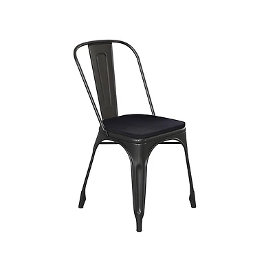 Emma+Oliver Perth Metal Stacking Dining Chairs With Poly Resin Seats For Indoor/Outdoor Use