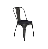 Emma+Oliver Perth Metal Stacking Dining Chairs With Poly Resin Seats For Indoor/Outdoor Use