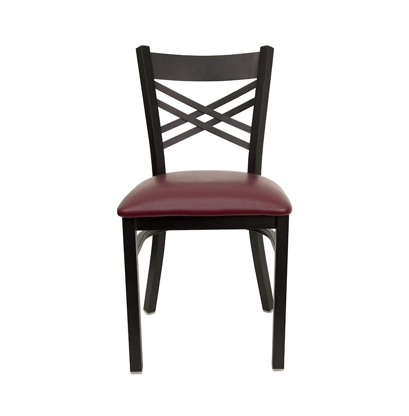 Emma+Oliver 2 Pack "X" Back Metal Restaurant Chair