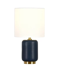 Hudson & Canal Lambert 15" Linen Shade Tall Ceramic Mini Lamp