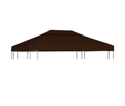 vidaXL 2-Tier Gazebo Top Cover 9.1 oz/yd² 13.1'x9.8' Brown