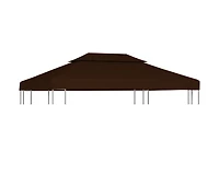 vidaXL 2-Tier Gazebo Top Cover 9.1 oz/yd² 13.1'x9.8' Brown