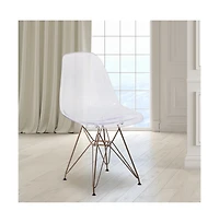 Ghost Chair With Gold Metal Base