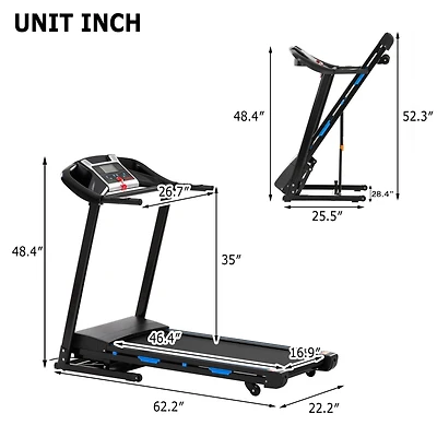 Treadmills For Home, Electric Treadmill With 15% Automatic Incline, Foldable 3.25HP Workout