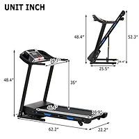 Treadmills For Home, Electric Treadmill With 15% Automatic Incline, Foldable 3.25HP Workout