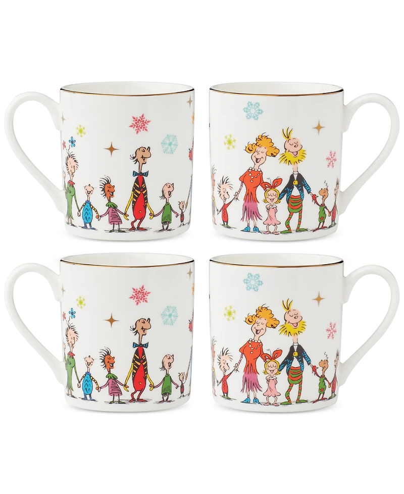 Lenox Merry Grinchmas Porcelain Mugs, Set Of 4