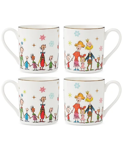 Lenox Merry Grinchmas Porcelain Mugs, Set Of 4