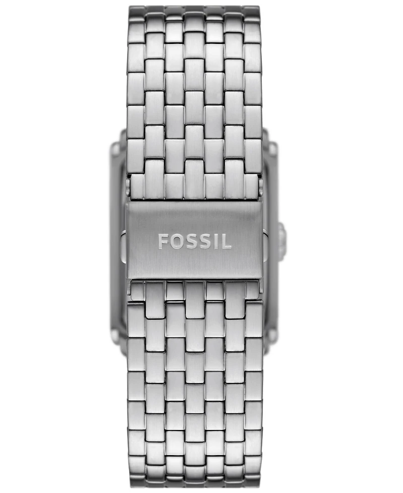 Fossil Men's Carraway Three-Hand Silver-Tone Stainless Steel Watch, 30mm