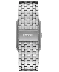 Fossil Men's Carraway Three-Hand Silver-Tone Stainless Steel Watch, 30mm