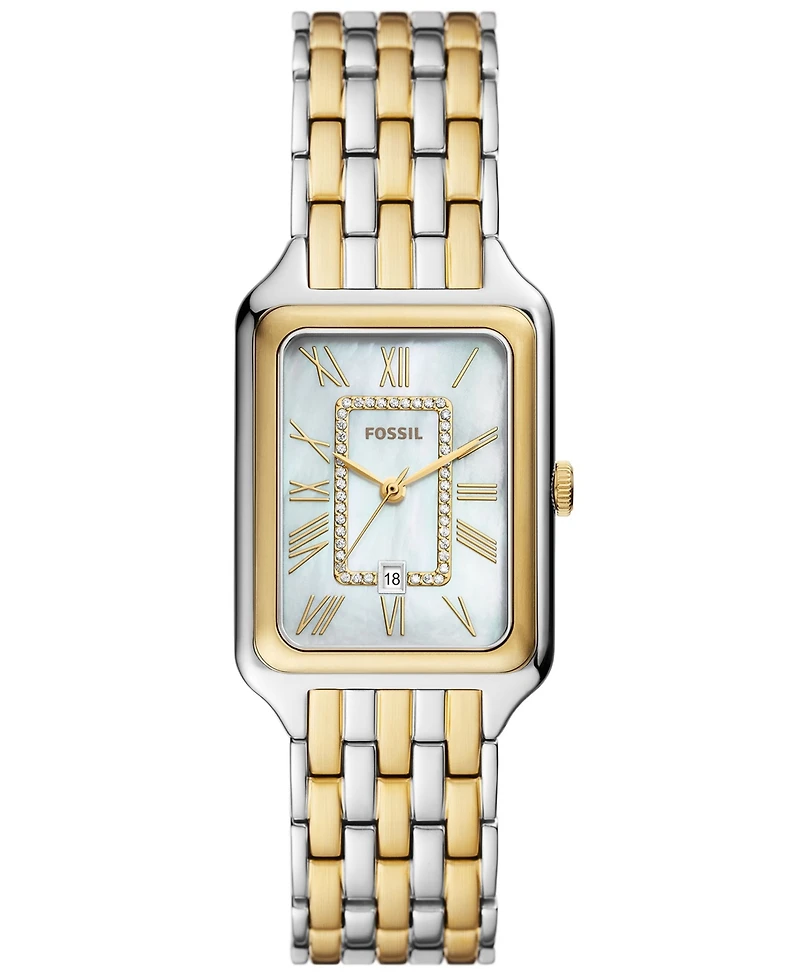 Fossil Women's Raquel Three-Hand Date Two-Tone Stainless Steel Watch, 26mm