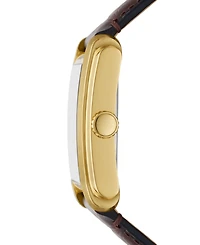 Fossil Men's Carraway Three-Hand Brown Leather Watch, 30mm