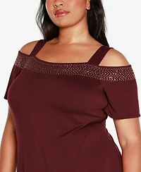 Belldini Plus Cold-Shoulder Top