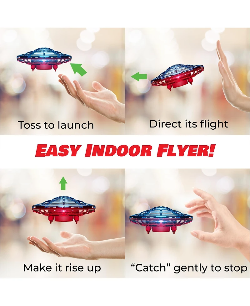 Force1 Scoot Combo Hand Operated Drone for Kids or Adults - Red And Blue