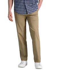 Haggar Men's Premium No Iron Khaki Straight-Fit Stretch Flat-Front Pants
