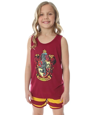 Harry Potter Girls Hogwarts House Crest Racerback Tank Shorts 2PC Pajama Set