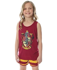 Harry Potter Girls Hogwarts House Crest Racerback Tank Shorts 2PC Pajama Set