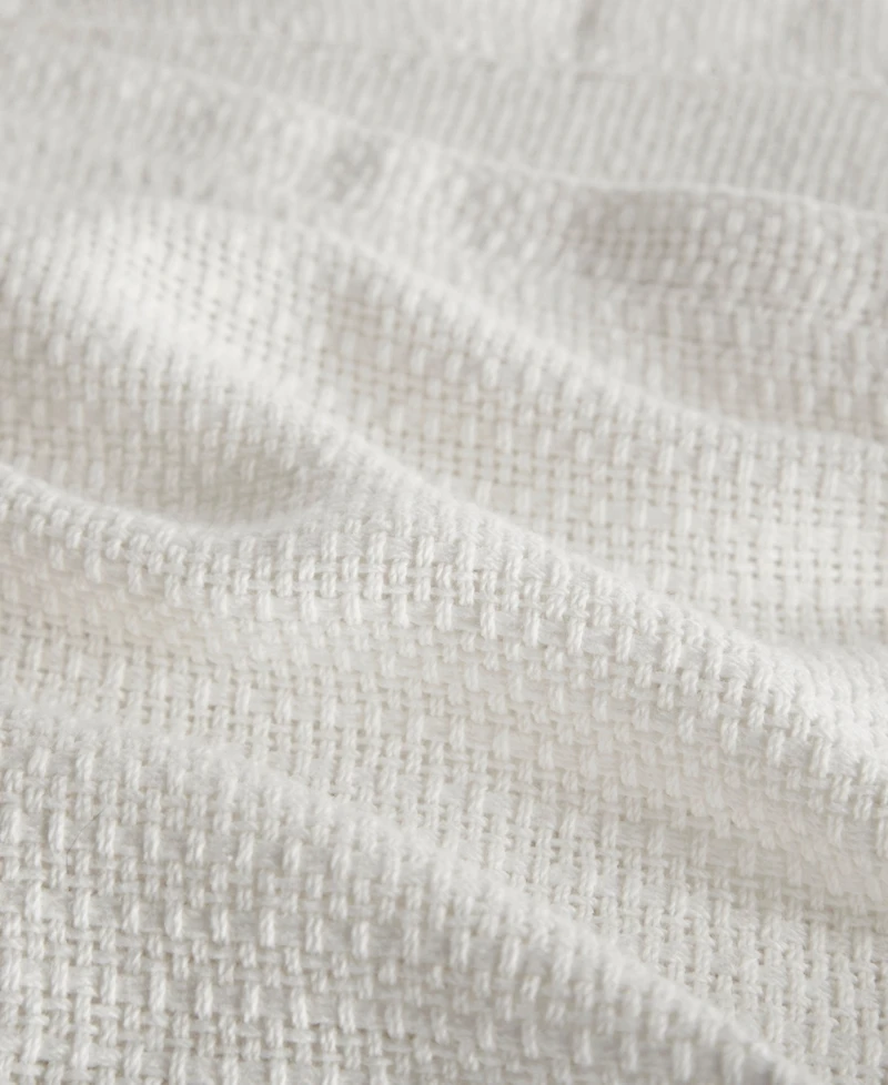 Madison Park Freshspun Basketweave Cotton Blanket, Twin