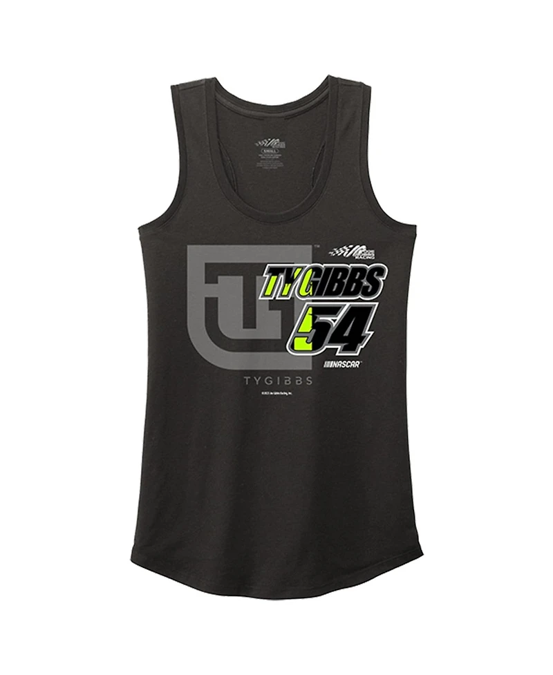 Women's Joe Gibbs Racing Team Collection Heather Black Ty Gibbs Racer Back Tank Top