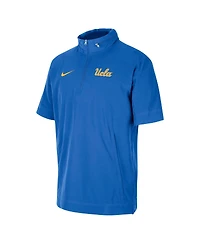 Men's Nike Blue Ucla Bruins Coaches Quarter-Zip Short Sleeve Jacket