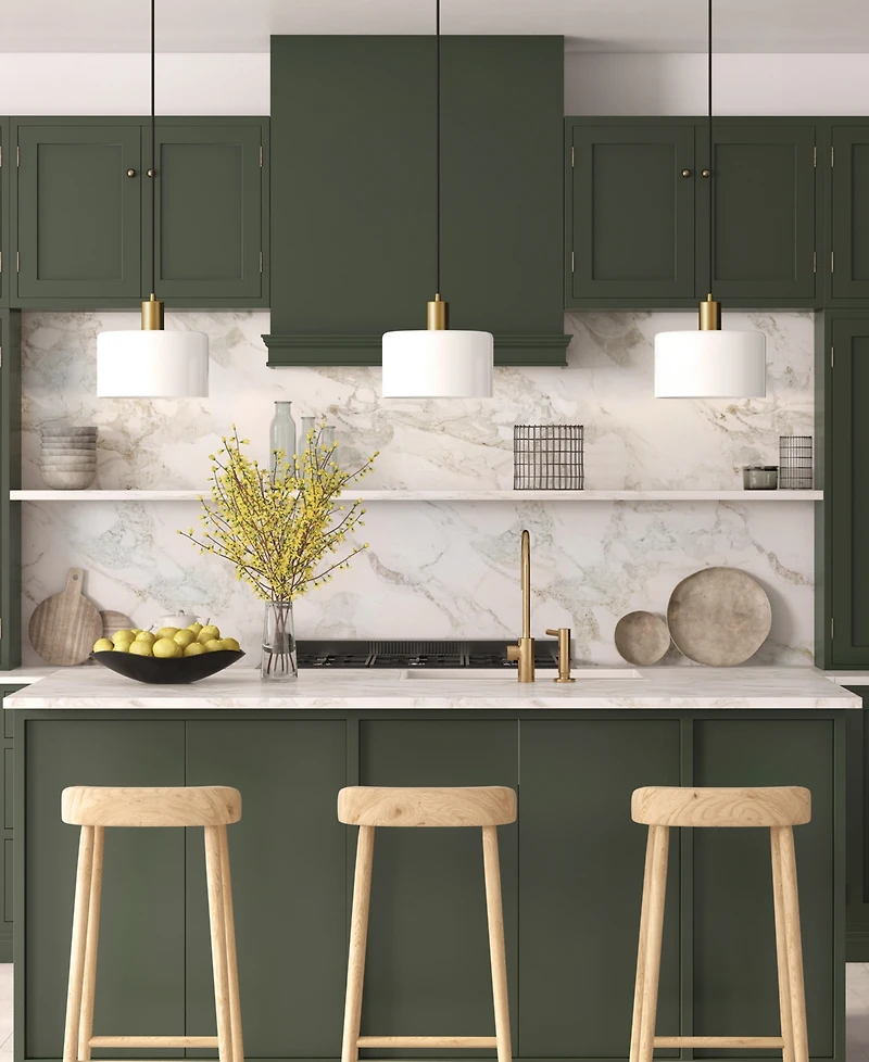 Hudson & Canal Henri 10" Glass Shade Wide Pendant