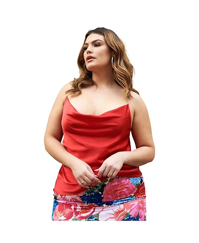 Rebdolls Women's Plus Size Cowl Neck Top