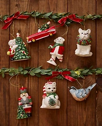 Spode Christmas Tree Skating Teddy Bear Ornament