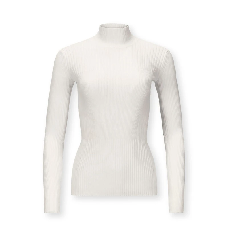 Hope & Henry Women's Long Sleeve Mock Neck Rib Knit Sweater