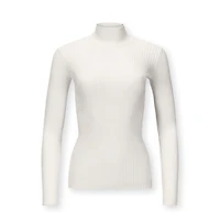 Hope & Henry Women's Long Sleeve Mock Neck Rib Knit Sweater