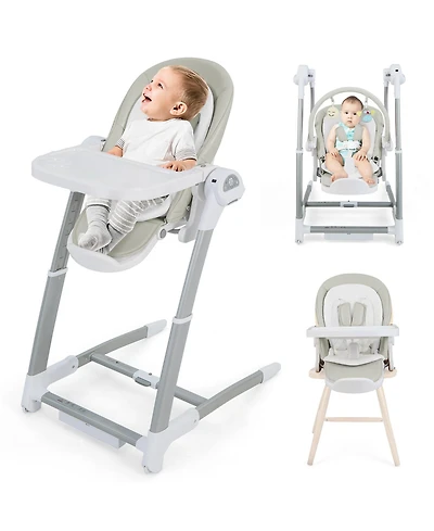 Costway Baby 3-in-1 Swing & High Chair with 8 Adjustable Heights Music Box