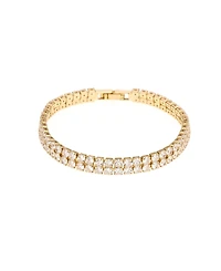 Ettika Thick Cubic Zirconia 18K Gold Plated Tennis Bracelet