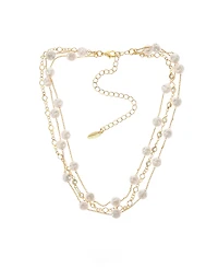 Ettika Dressed in Freshwater Pearls Layered 18K Gold Plated Necklace