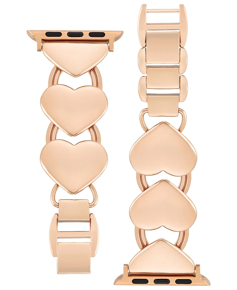 Anne Klein Women's Heart Shaped Alloy Metal Link Bracelet designed for Apple Watch 42mm (Series 1-3 only) & 44/45/46/49mm (Ultra & Ultra 2)