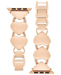 Anne Klein Women's Heart Shaped Alloy Metal Link Bracelet designed for Apple Watch 42mm (Series 1-3 only) & 44/45/46/49mm (Ultra & Ultra 2)