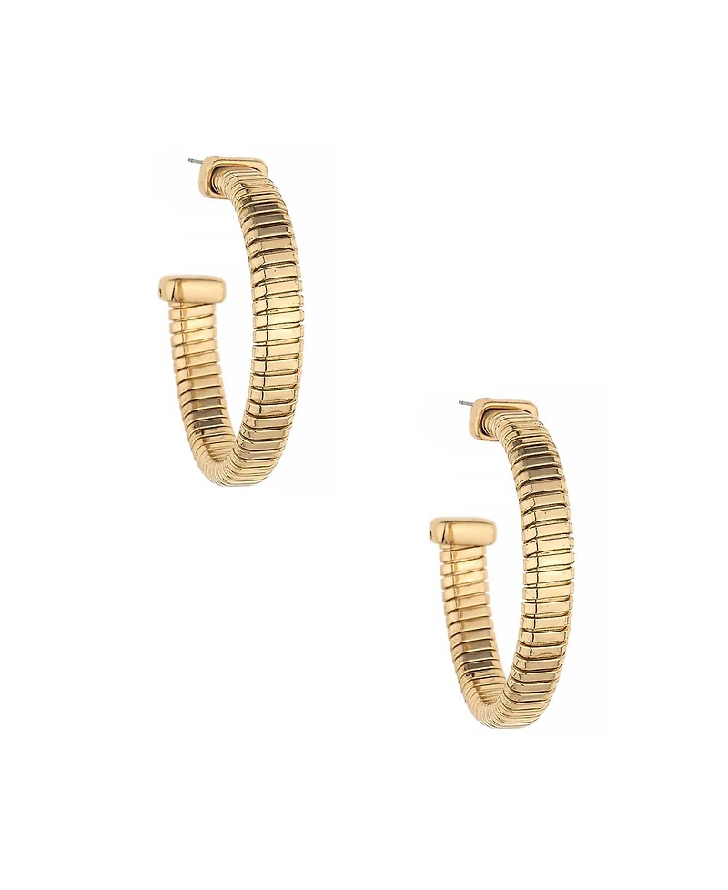 Ettika Your Essential Flex Snake Chain 18K Gold Plated Hoop Earrings