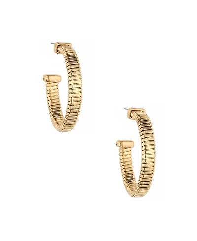Ettika Your Essential Flex Snake Chain 18K Gold Plated Hoop Earrings