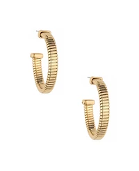 Ettika Your Essential Flex Snake Chain 18K Gold Plated Hoop Earrings